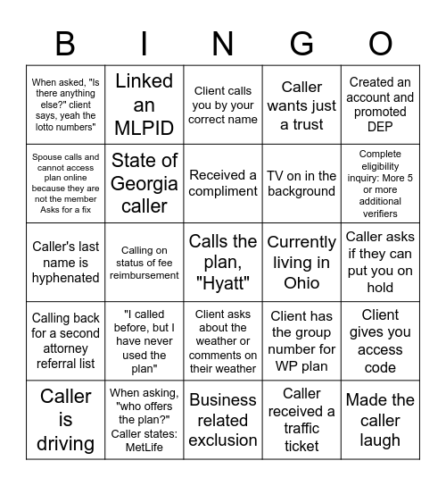 CSC Customer Service Week Bingo Card