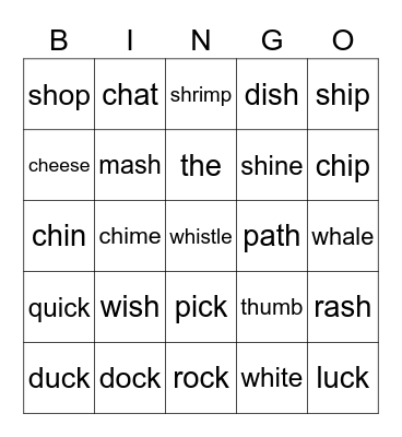 SIGHT WORDS Bingo Card