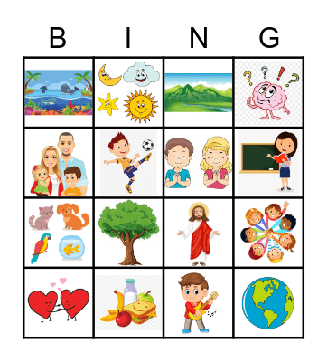 God's Gifts Bingo Card