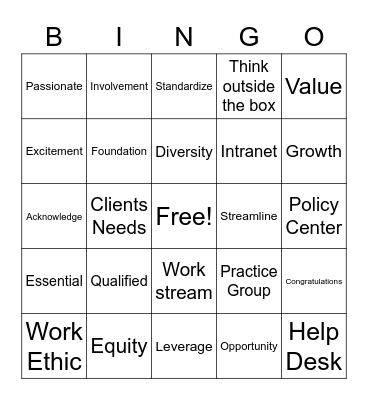 Corporate Bullshit Bingo! Bingo Card