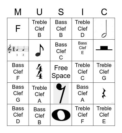 Note Name Bingo Card
