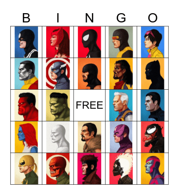 Marvel Monday Bingo Card