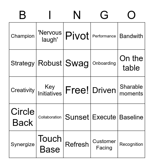 Bullshit Meeting Bingo Card