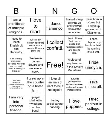 Parish Retreat 2021 Bingo Card