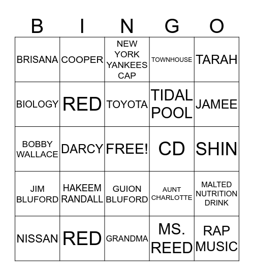 LOST AND FOUND Bingo Card