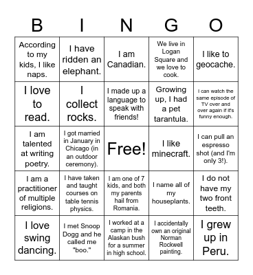 Parish Retreat 2021 Bingo Card