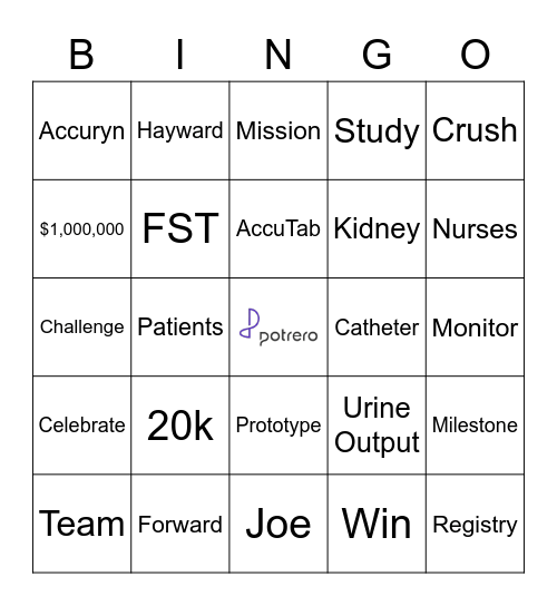 Potrero BINGO Card