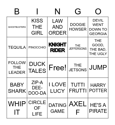 TV & RADIO TRIVIA BINGO Card