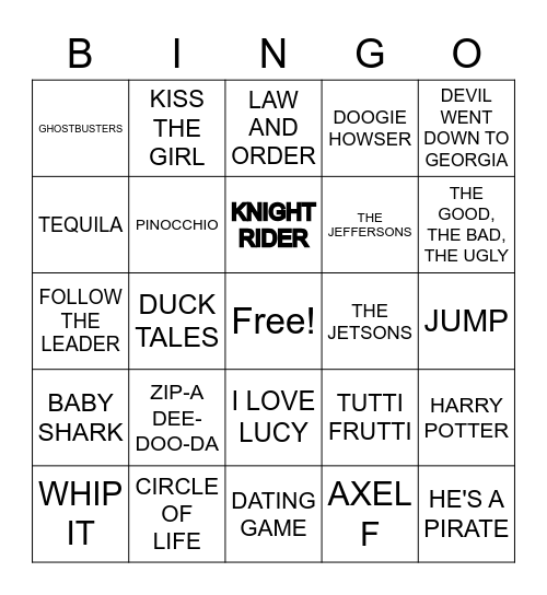 TV & RADIO TRIVIA BINGO Card