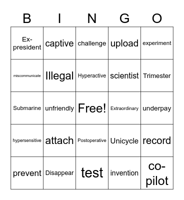 Hitching A Ride Bingo Card