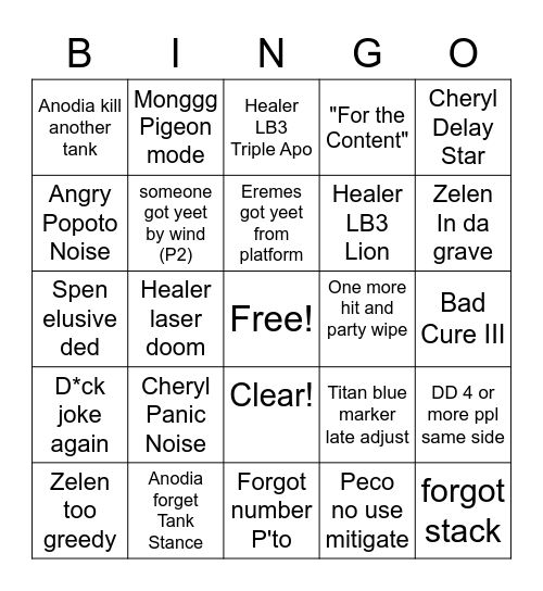 E12S Bing Yee Bingo Card
