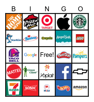 Environmental Print Bingo Card