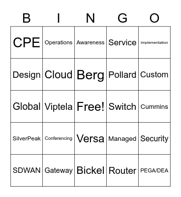 Verizon Volunteer Bingo Card