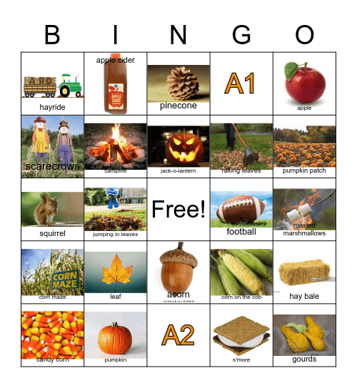 A1 & A2 September Community Celebration :) Bingo Card