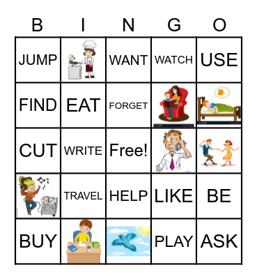 Actions Bingo Card