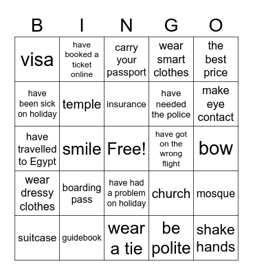 Unit 2 Bingo Card
