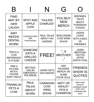Albrecht's Go to Expo Bingo Card
