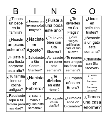 4B Repaso Bingo Card