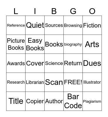 Bush K-8 LIBRARY Bingo Card