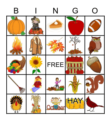 Fall Bingo Card