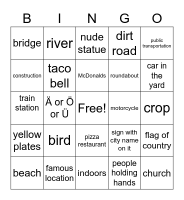 CornBoy/Yeshua GeoGuesser Bingo Bonanza Bingo Card