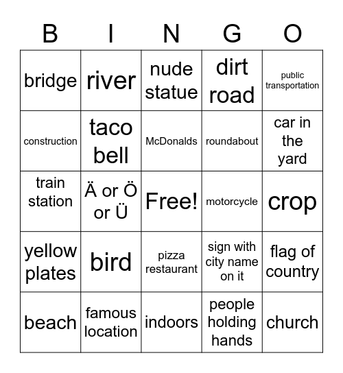 CornBoy/Yeshua GeoGuesser Bingo Bonanza Bingo Card