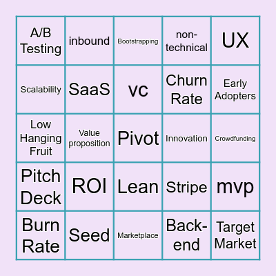 Demo Day Bingo Card