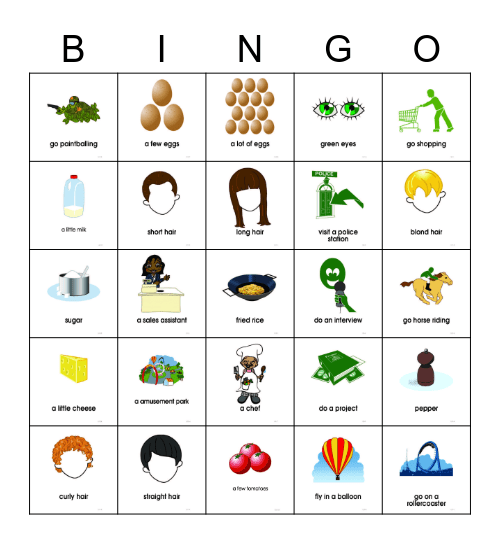 Vocabulary Bingo Card