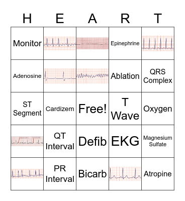 EKG Bingo Card