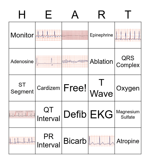 EKG Bingo Card