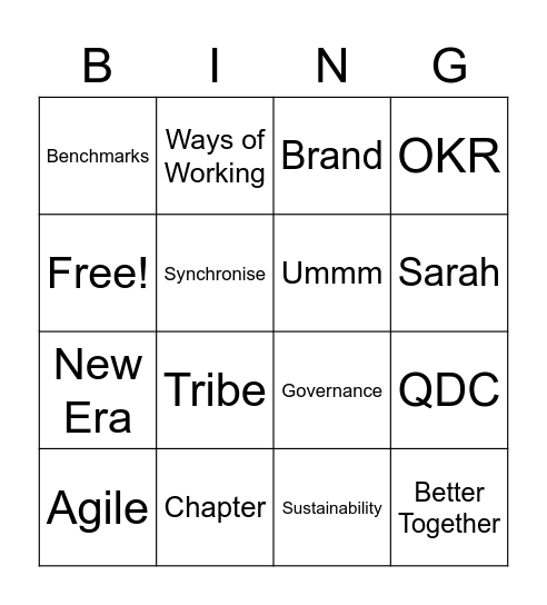 Test Bingo Card