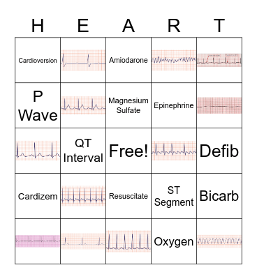 EKG Bingo Card