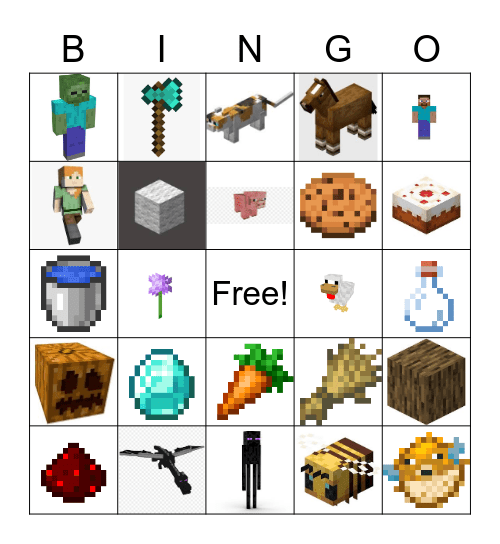 Minecraft Bingo Card