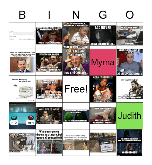 Memego Bingo Card