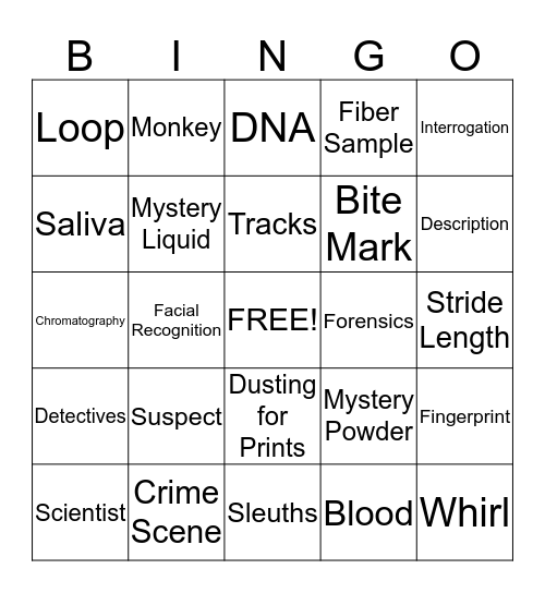 case of the missing monkey Bingo Card