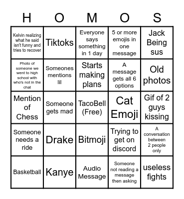 LWWG Bingo Card