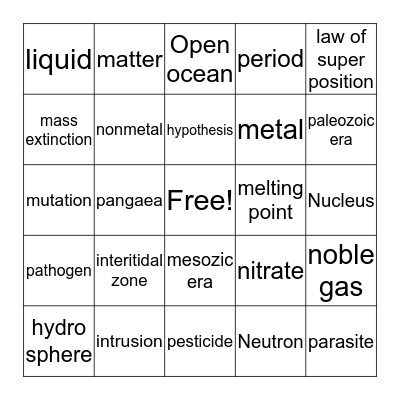 review game 3 Bingo Card