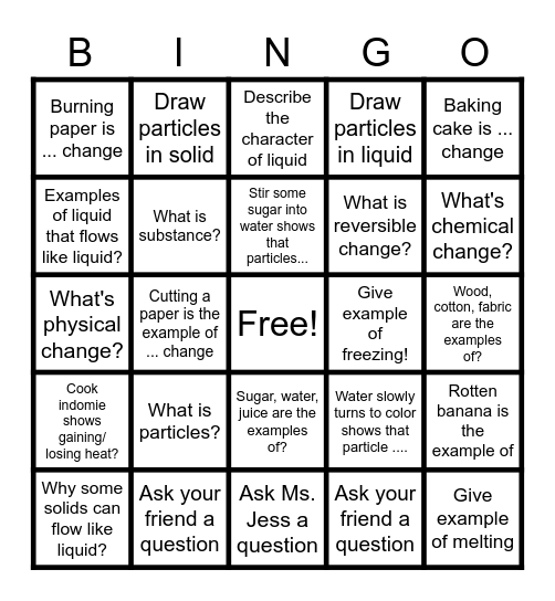 Chapter 3 Matters Review Bingo Card