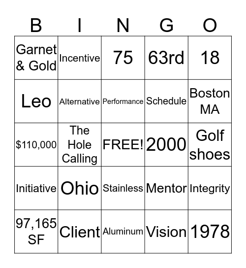 McNichols Bingo Facts Bingo Card