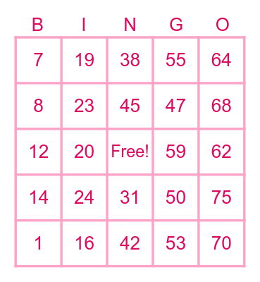 JASMIN SYLVESTRE Bingo Card