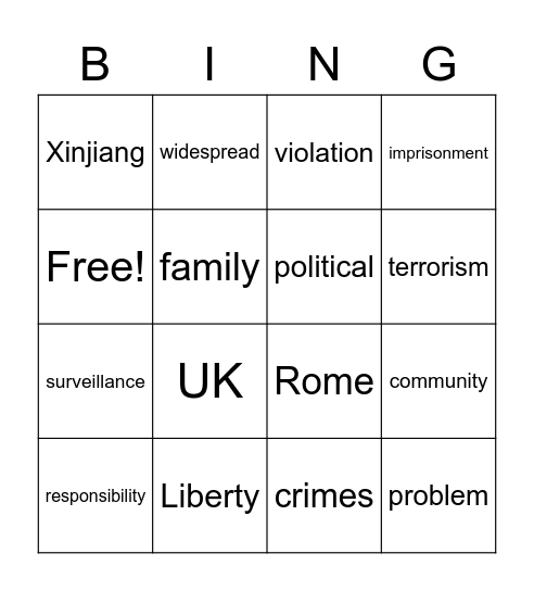 R2P Bingo Card