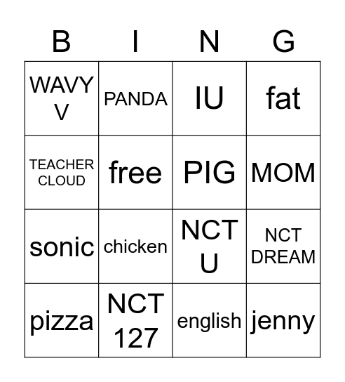 PLAY Bingo Card