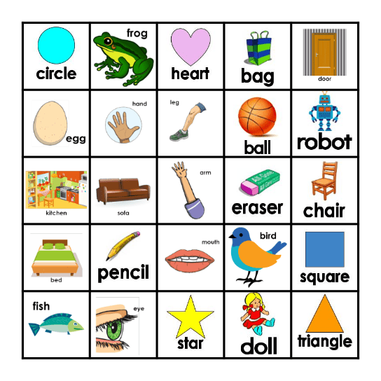 STARTERS BINGO Card