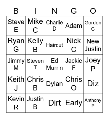 Shop Bingo Card