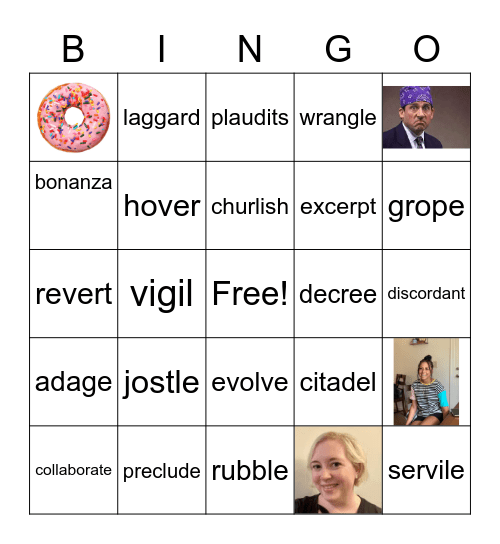 Unit One Vocab Bingo Card
