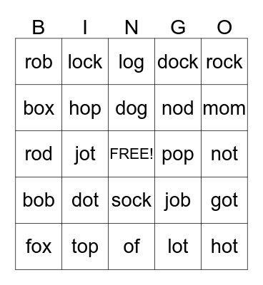 Oh No it's Bingo Card