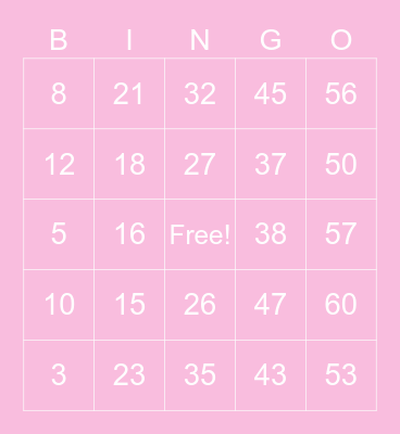 Bingo - Spanish Class Bingo Card