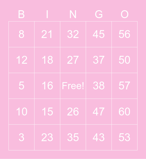 Bingo - Spanish Class Bingo Card