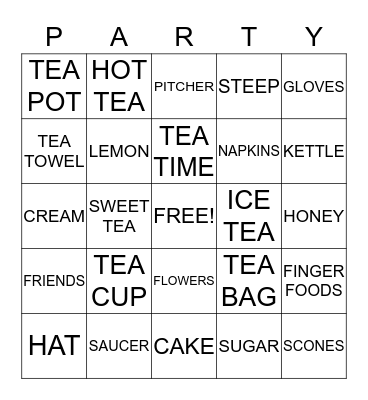 T E A Bingo Card