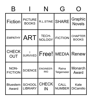 Library Lingo Bingo Card